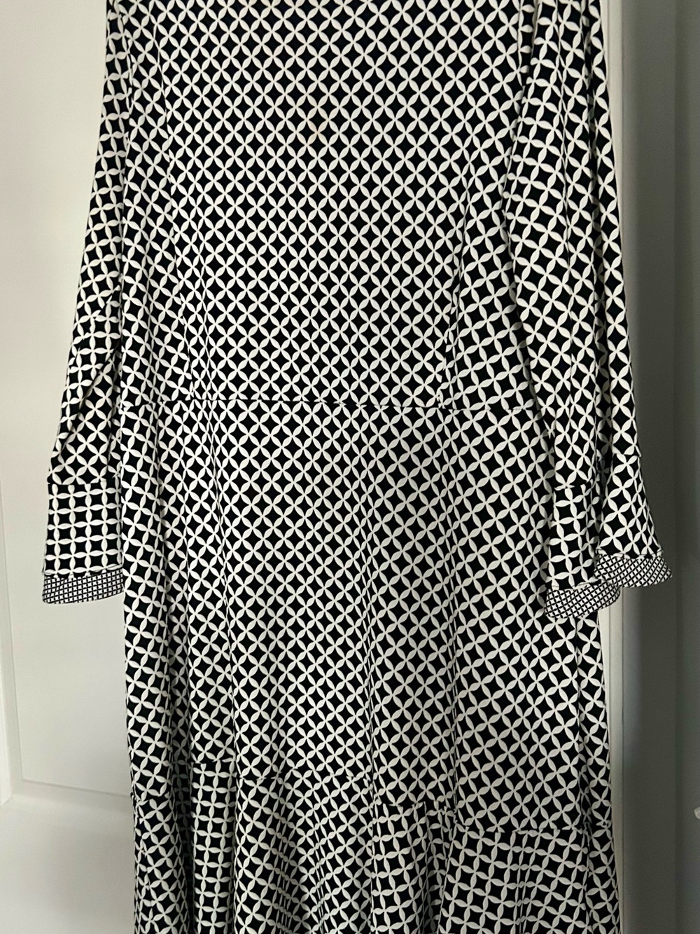 Charter Club Black & White Geometric Long Sleeve Women's Dress